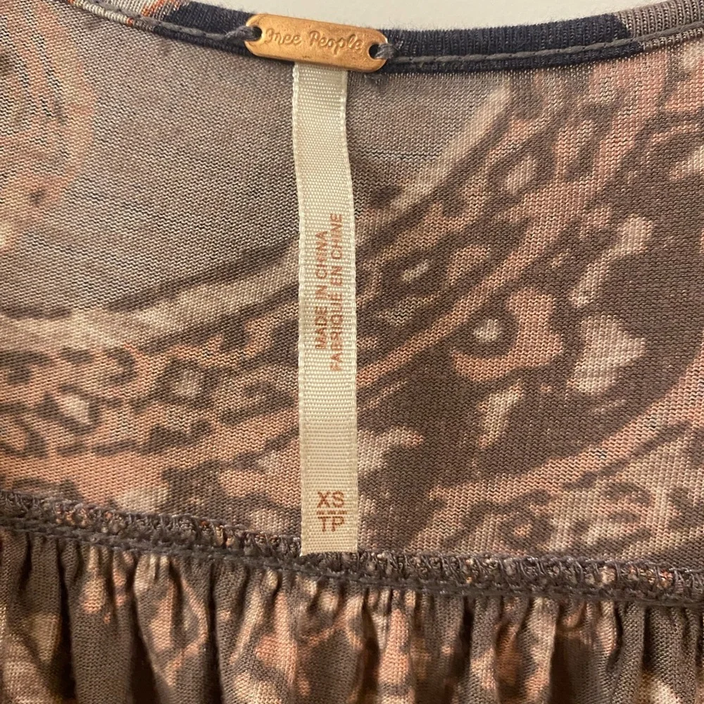 Free People Fiona Wrap Bell Sleeves Paisley Top Size XS